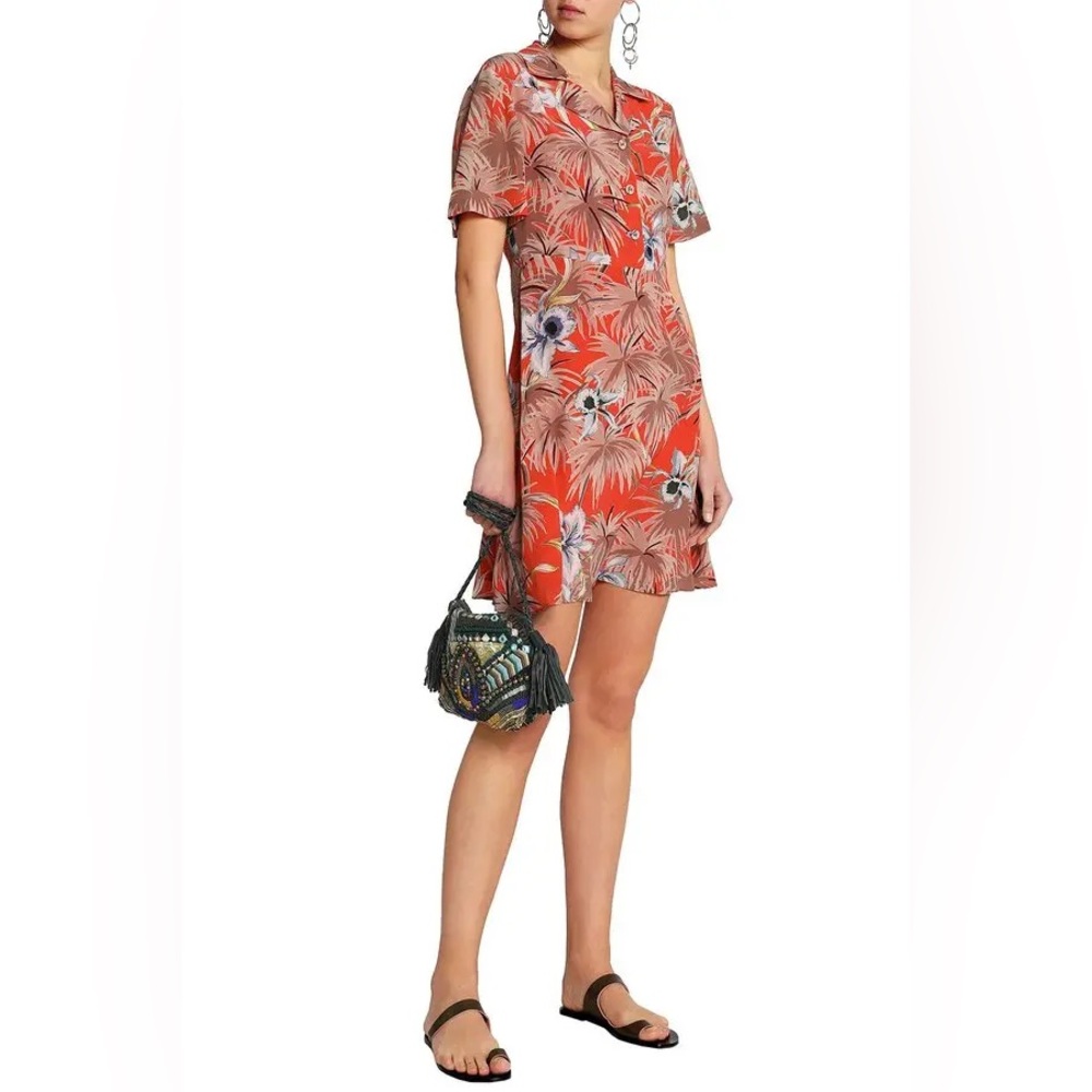 Valentino - Floral-print Silk Crepe de Chine Mini Dress - It size 40, NWT